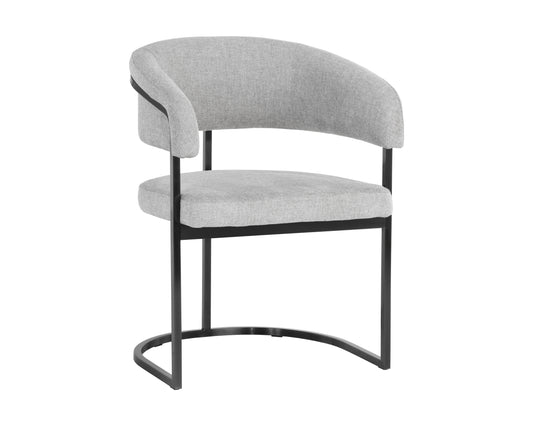 NAHLA MARRIS DINING ARMCHAIR - GUNMETAL - BELFAST HEATHER GREY