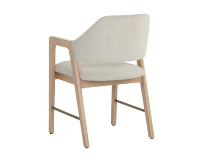 NAHLA MILTON DINING ARMCHAIR - LIGHT WASH - MINA IVORY