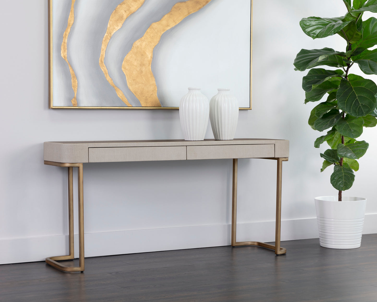 NAHLA JAMILLE CONSOLE TABLE - CREAM