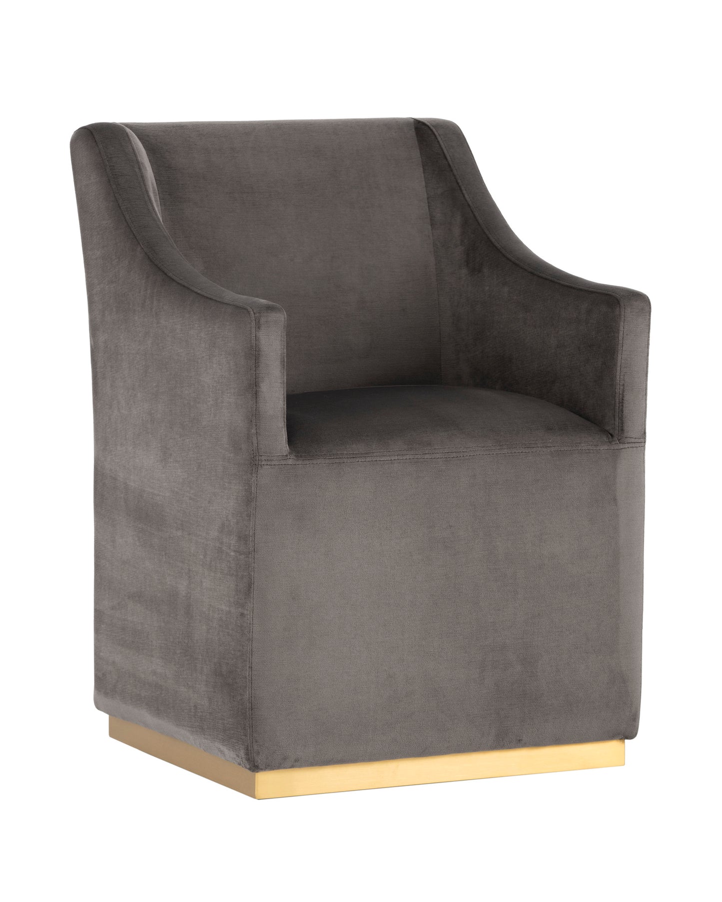 NAHLA ZANE WHEELED DINING ARMCHAIR - PICCOLO PEBBLE