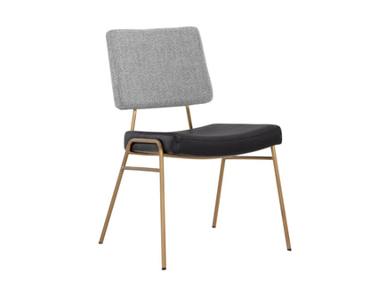 NAHLA BRINLEY DINING CHAIR - GOLD - NIGHTFALL BLACK / CHACHA GREY