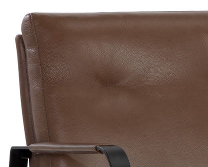 NAHLA STERLING LOUNGE CHAIR - MISSOURI MAHOGANY LEATHER