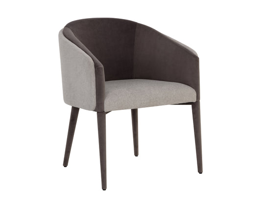 NAHLA SHEVA DINING ARMCHAIR - ERNST SANDSTONE / MEG ASH