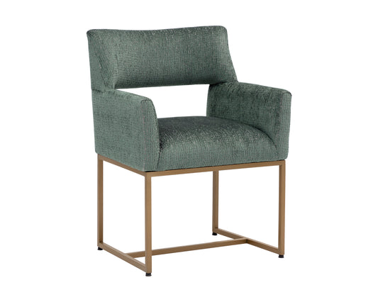 NAHLA GRECO DINING ARMCHAIR - AURA TEAL