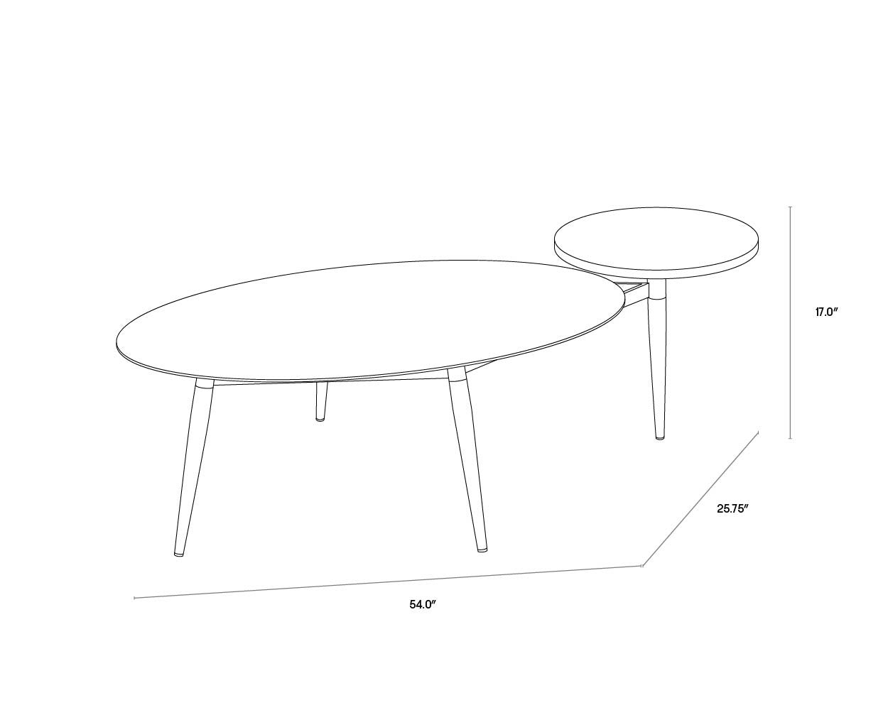 NAHLA TUNER COFFEE TABLE - OVAL