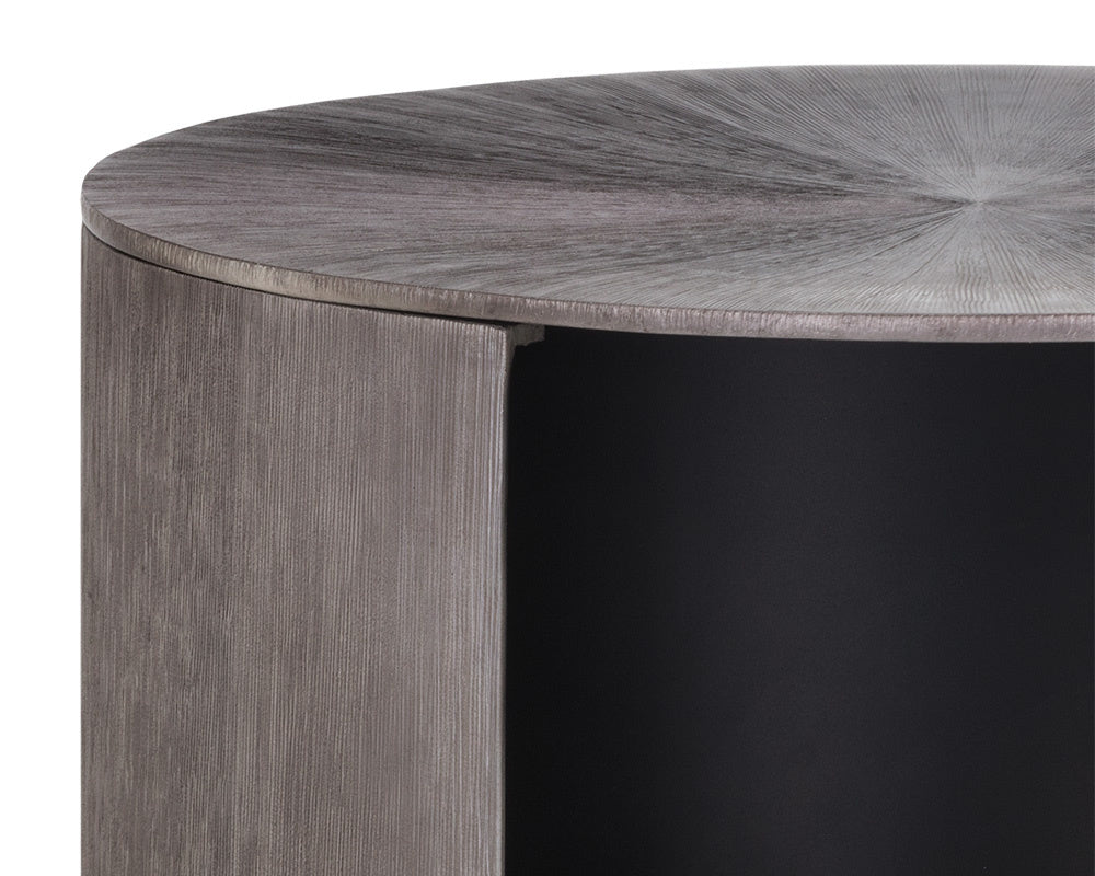 NAHLA SIENA NIGHTSTAND - ROUND - GUNMETAL