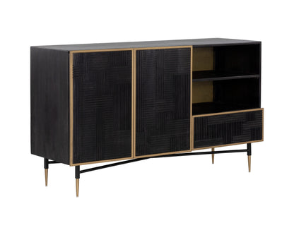 NAHLA MARKWOOD SIDEBOARD - BRASS - DARK BROWN