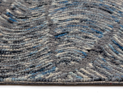 NAHLA CORFU HAND-TUFTED RUG - BLUE / CHARCOAL  - 5' X 8'