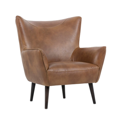 NAHLA LUTHER LOUNGE CHAIR - TOBACCO TAN