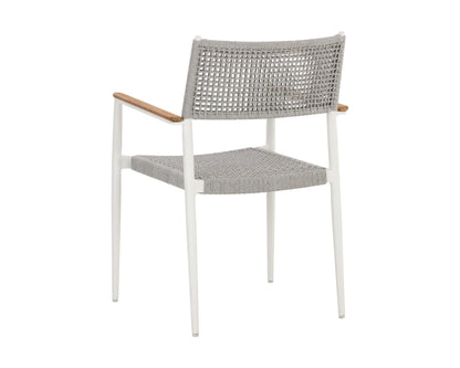 NAHLA NAVA STACKABLE DINING ARMCHAIR - WHITE