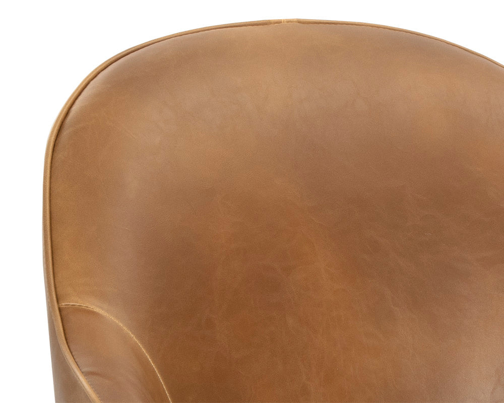 NAHLA BRETTA SWIVEL DINING CHAIR - TOBACCO TAN