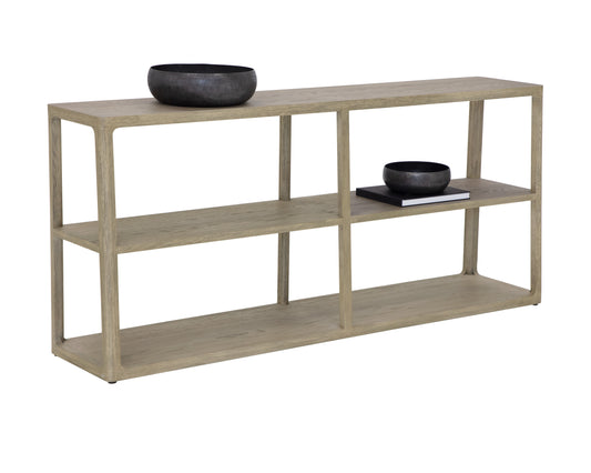 NAHLA DONCASTER LOW BOOKCASE - SMOKE GREY