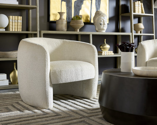 NAHLA MIRCEA LOUNGE CHAIR - BERGEN IVORY