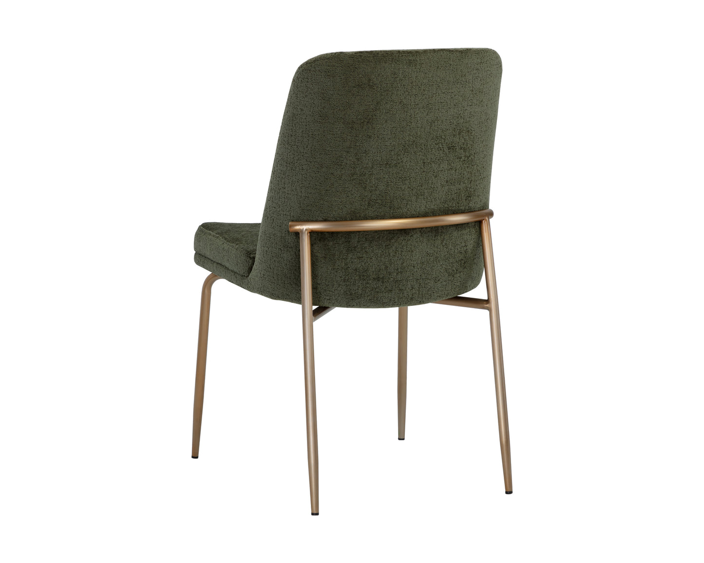 NAHLA ZEKE DINING CHAIR - ANTIQUE BRASS - BERGEN OLIVE