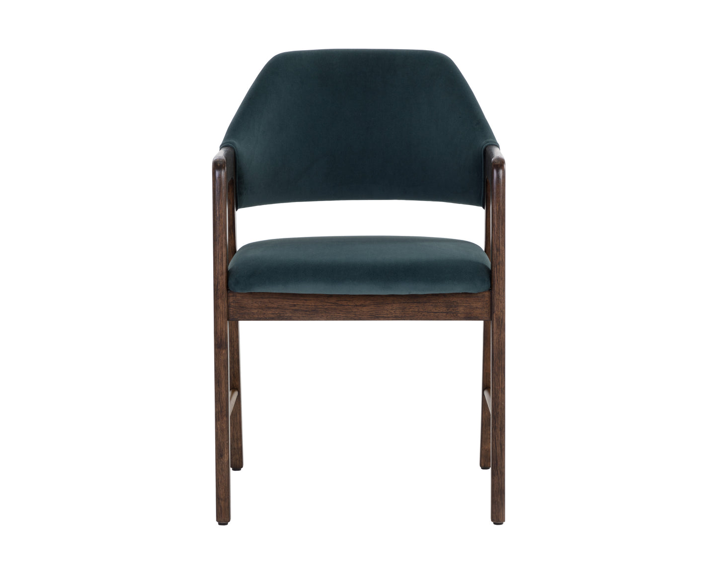 NAHLA MILTON DINING ARMCHAIR - SMOKE ACACIA - MEG DUSTY TEAL