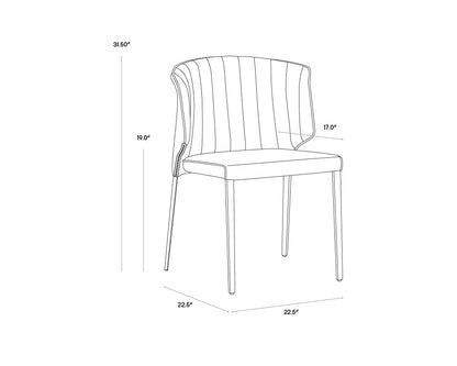 NAHLA ZAYDEN DINING CHAIR - BELFAST OATMEAL