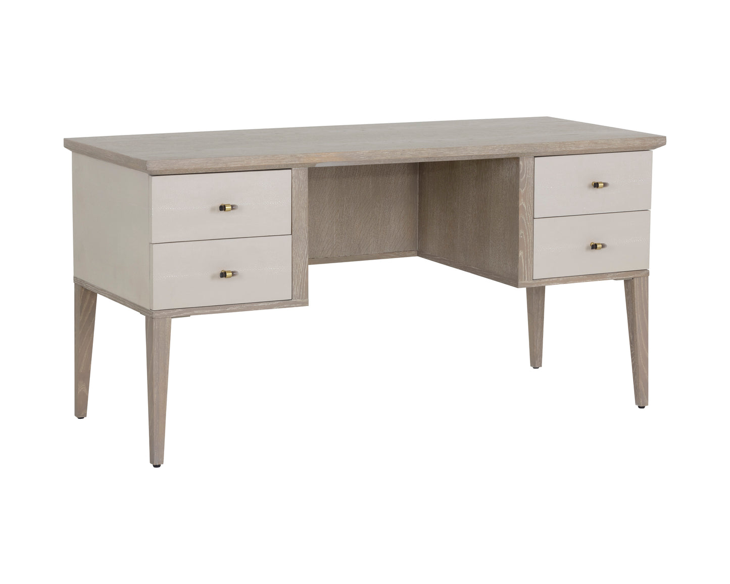 NAHLA PATTINSON DESK - WHITE CERUSE - OYSTER SHAGREEN