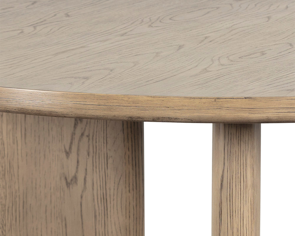 NAHLA GIULIETTA DINING TABLE - ROUND - WEATHERED OAK - 55"