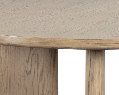 NAHLA GIULIETTA DINING TABLE - ROUND - WEATHERED OAK - 55"