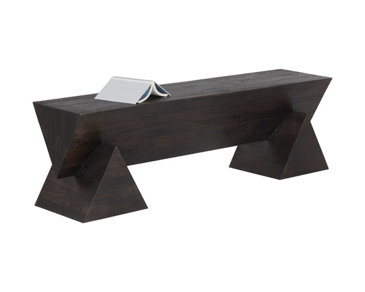 NAHLA GREGOR BENCH - DARK BROWN