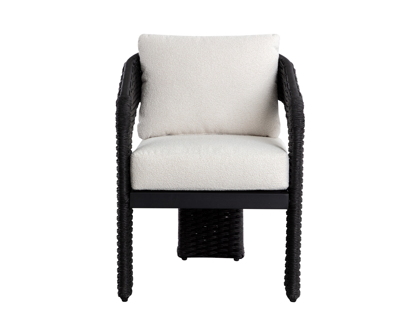 NAHLA PYLOS DINING ARMCHAIR - BLACK / LOUIS CREAM