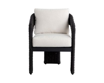 NAHLA PYLOS DINING ARMCHAIR - BLACK / LOUIS CREAM