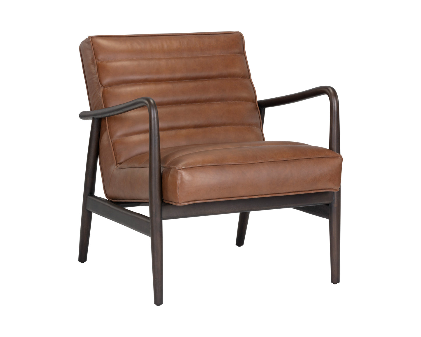 NAHLA LYRIC LOUNGE CHAIR - VINTAGE CARAMEL LEATHER