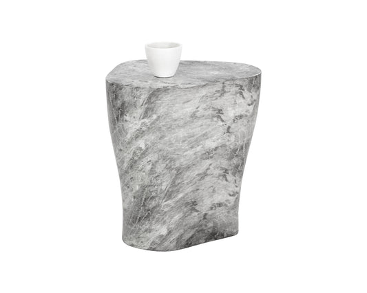 NAHLA DALI END TABLE - LARGE - MARBLE LOOK - GREY