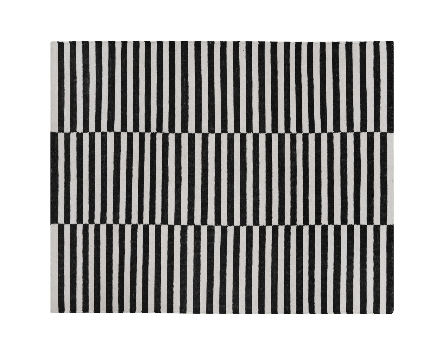 NAHLA ZIGBY HAND-WOVEN RUG - BLACK / IVORY - 8' X 10'