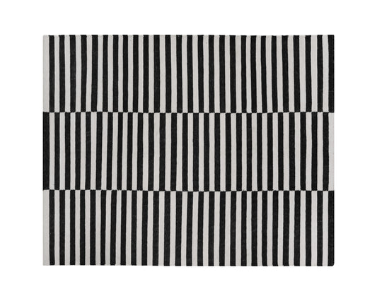 NAHLA ZIGBY HAND-WOVEN RUG - BLACK / IVORY - 8' X 10'