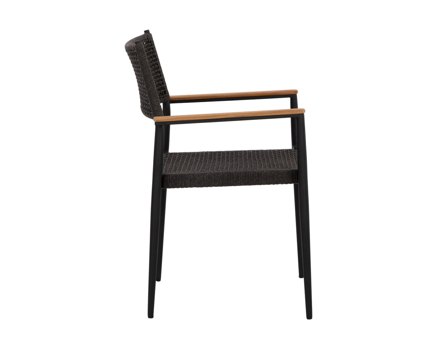 NAHLA NAVA STACKABLE DINING ARMCHAIR - BLACK