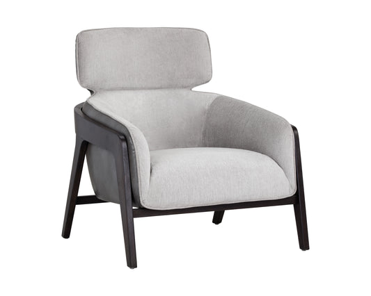 NAHLA MAXIMUS LOUNGE CHAIR - POLO CLUB STONE / OVERCAST GREY