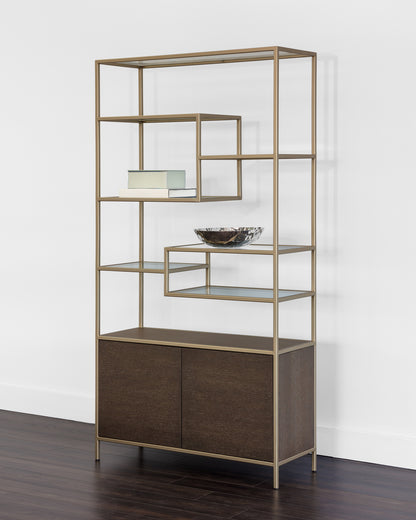 NAHLA STAMOS BOOKCASE - GOLD - RAW UMBER