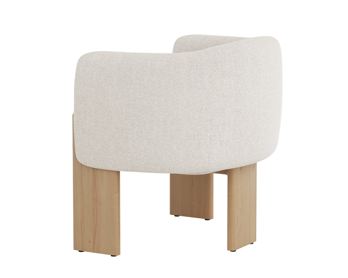 NAHLA TRINE LOUNGE CHAIR - RUSTIC OAK - DOVE CREAM