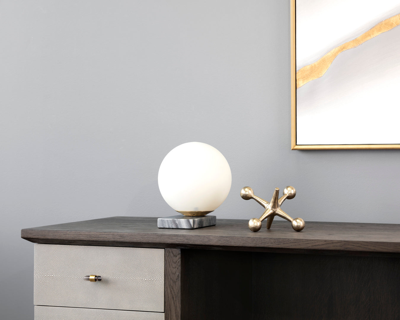 NAHLA ELARA TABLE LAMP - GREY MARBLE