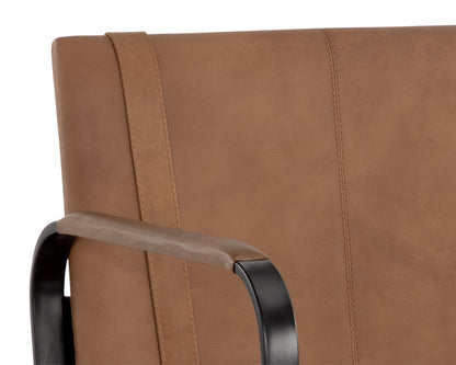 NAHLA GARRETT OFFICE CHAIR - COGNAC LEATHER