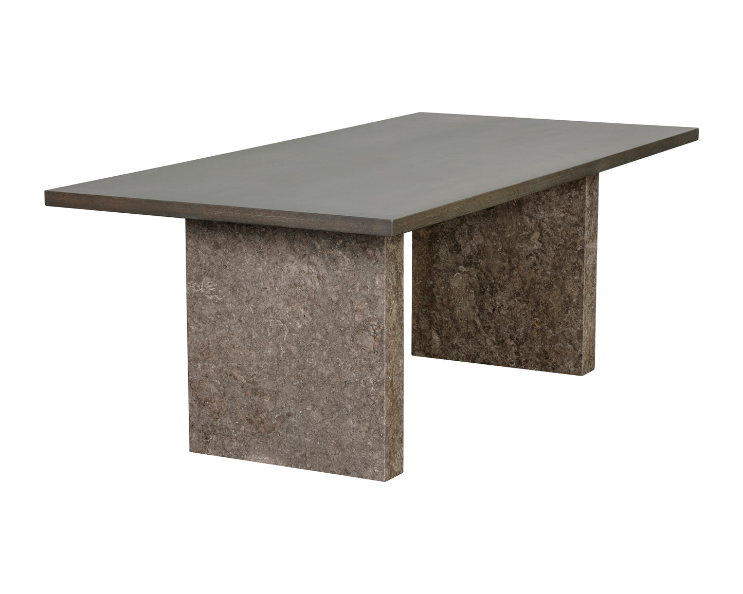 NAHLA REBEL DINING TABLE - GREY MARBLE / CHARCOAL GREY - 82.75"