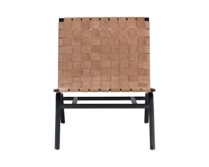 NAHLA OMARI LOUNGE CHAIR - SUEDE LIGHT TAN LEATHER