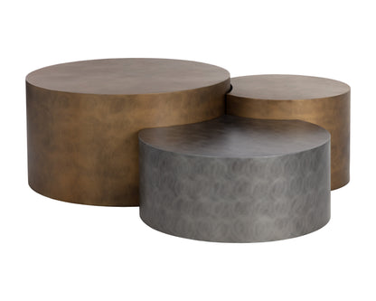 NAHLA NEO COFFEE TABLES (SET OF 3) - ANTIQUE BRASS