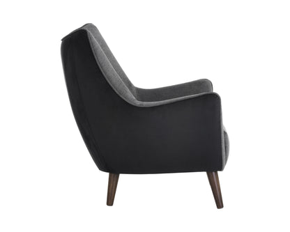 NAHLA SORREL LOUNGE CHAIR - POLO CLUB KOHL GREY / ABBINGTON BLACK