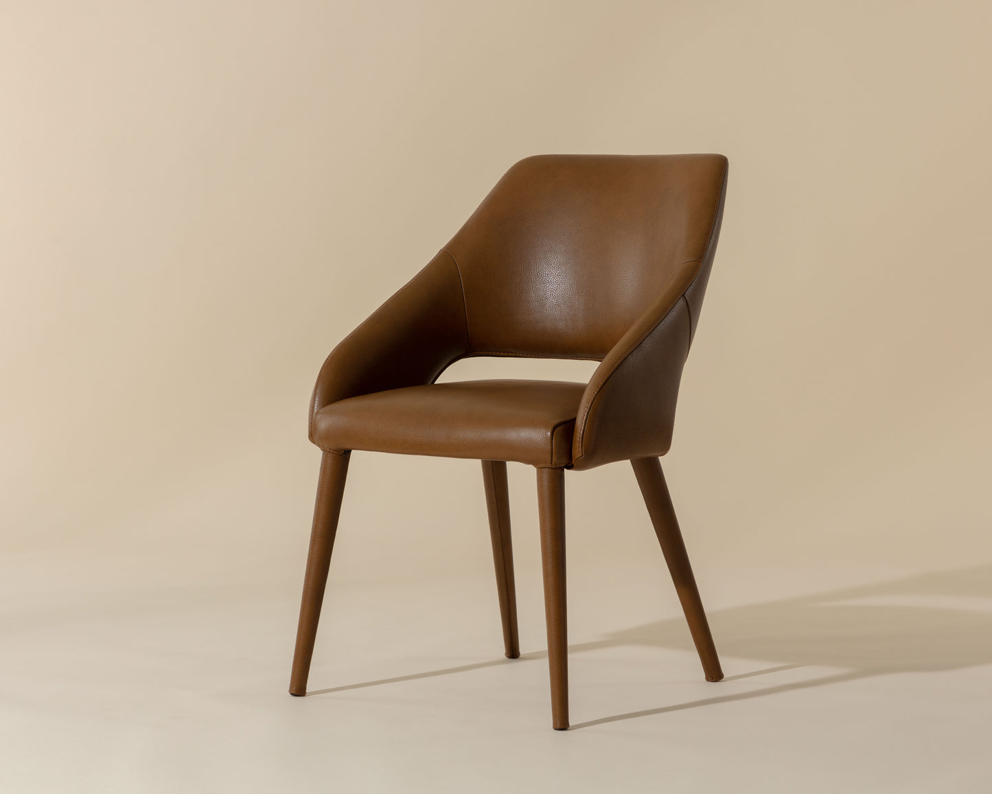 NAHLA GALEN DINING ARMCHAIR - MISSOURI COGNAC LEATHER