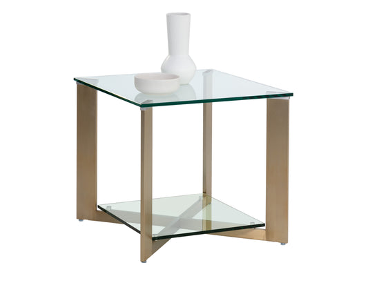 NAHLA XAVIER SIDE TABLE - ANTIQUE BRASS