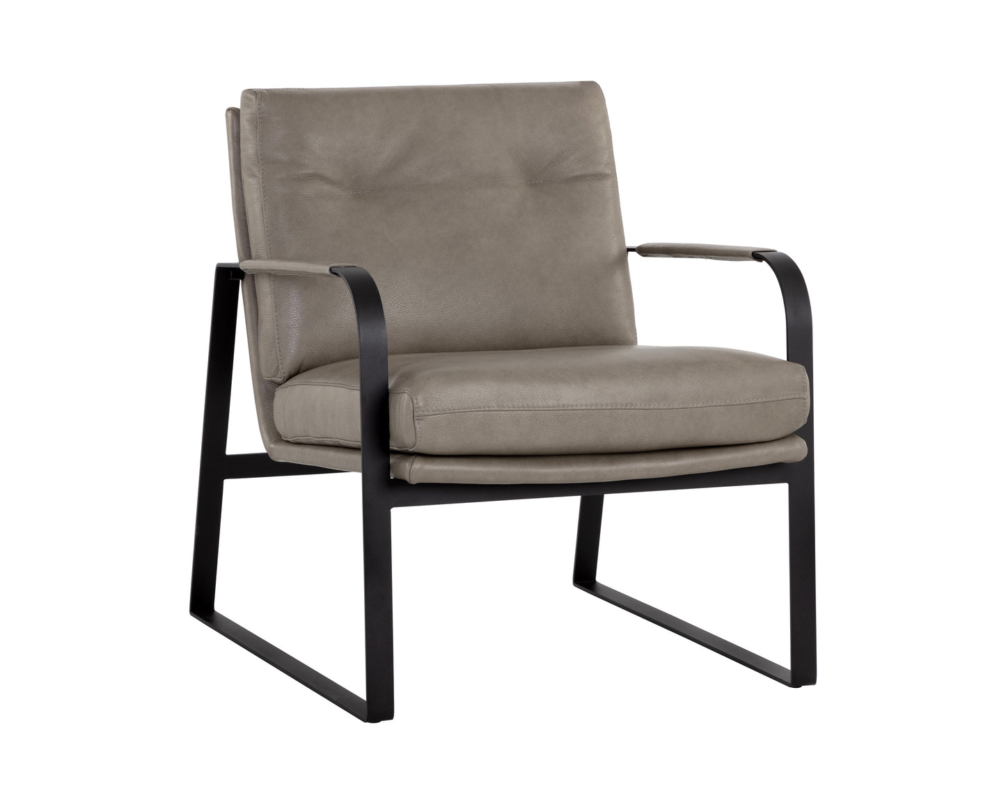 NAHLA STERLING LOUNGE CHAIR - MISSOURI STONE LEATHER