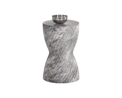 NAHLA CARA END TABLE - MARBLE LOOK - GREY