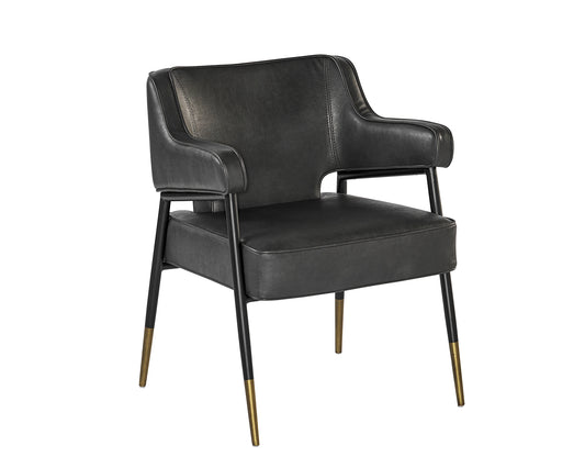 NAHLA DEROME DINING ARMCHAIR - BRAVO PORTABELLA