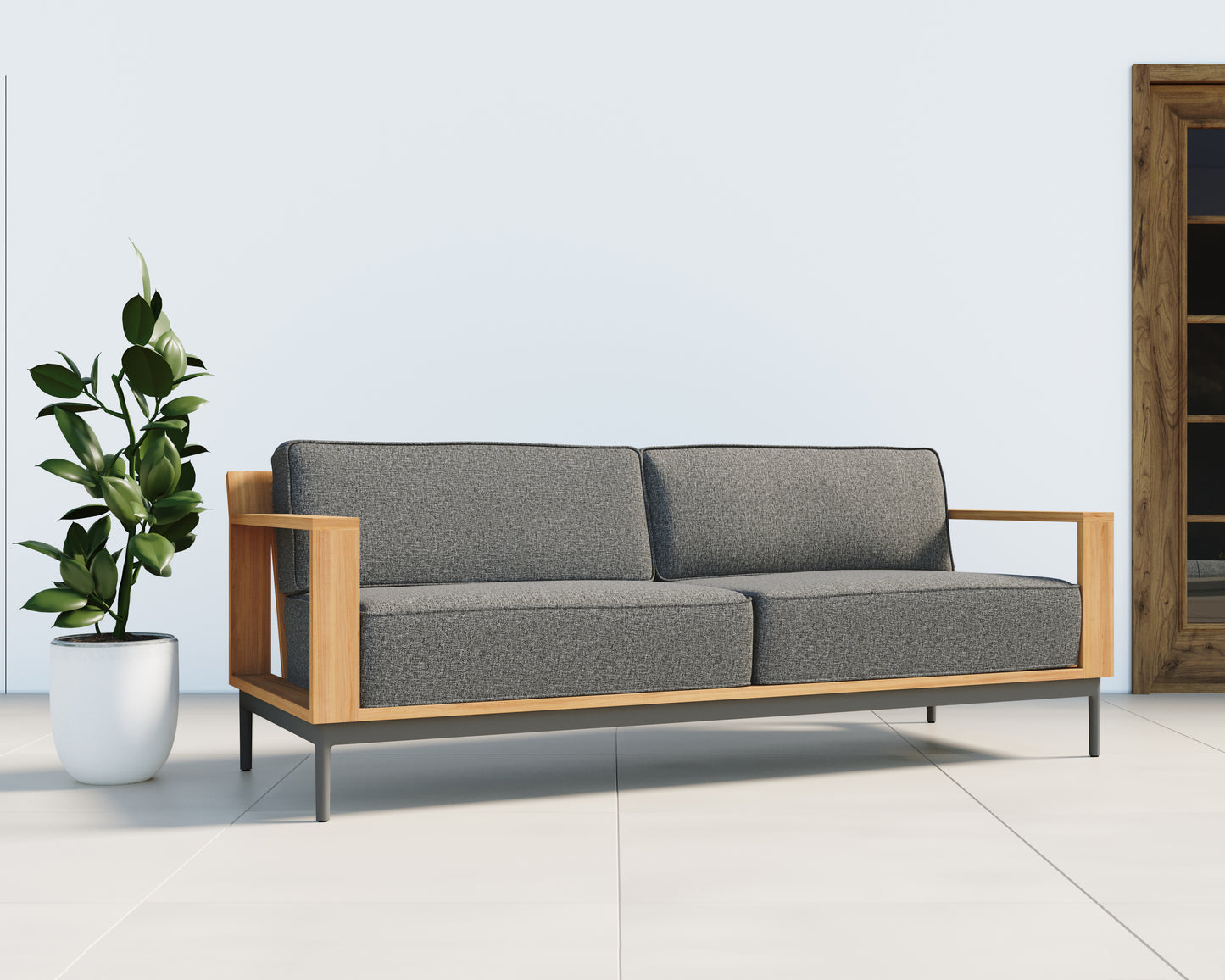 NAHLA CAGLIARI SOFA - GRACEBAY GREY