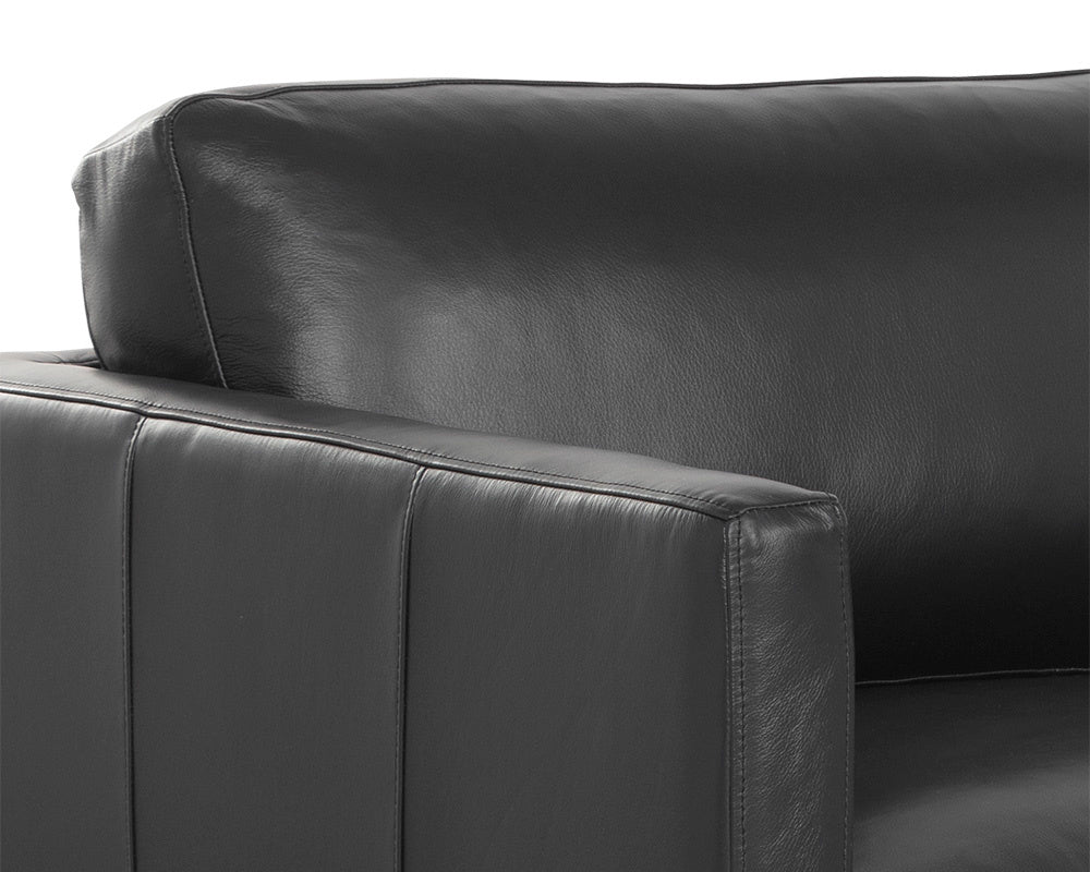 NAHLA ROGERS SOFA - CORTINA BLACK LEATHER