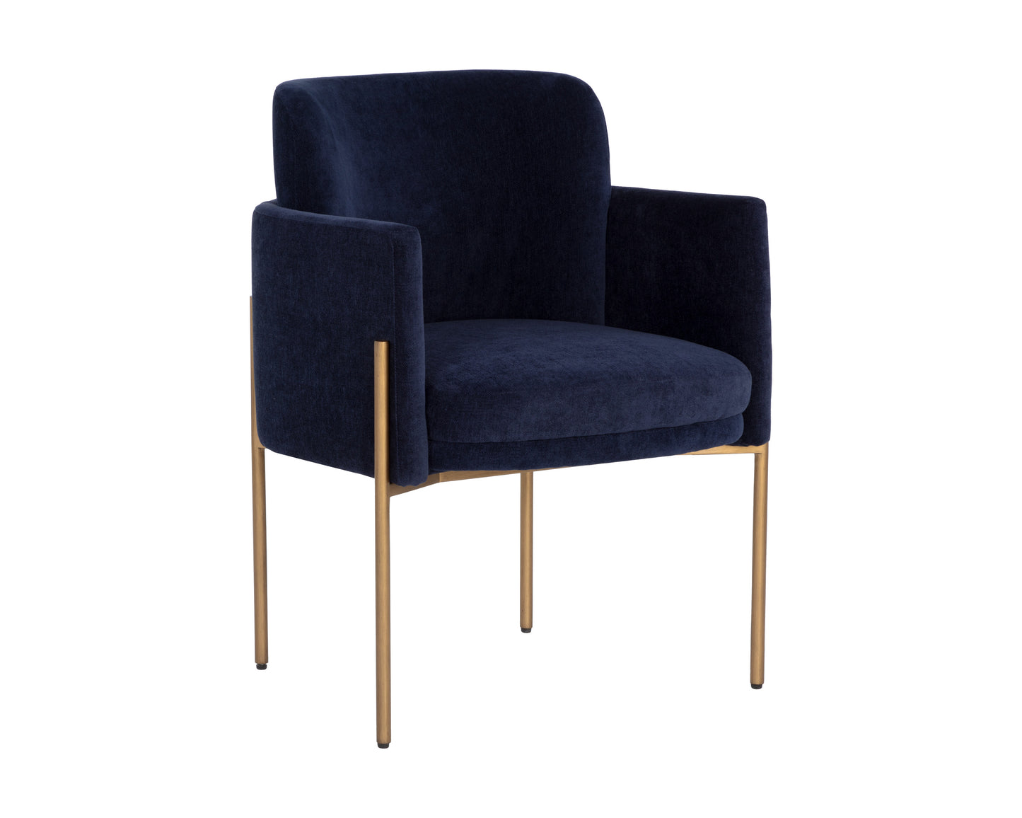 NAHLA RICHIE DINING ARMCHAIR - ANTIQUE BRASS - DANNY NAVY