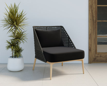 NAHLA ANDRIA LOUNGE CHAIR - ARASHI BLACK