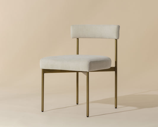 NAHLA SENECA DINING CHAIR - ANTIQUE BRASS - DANNY IVORY